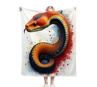 ZZXHG Couverture Polaire 180x220 Adulte Serpent Coloré,Douce Flanelle Couverture Lit 2 Personnes en Microfibre, Chaude Plaid Canapé Chambre Salon Polaire Enfant/Climatisation/Sieste