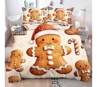 ZZXHG Housse de Couette 140x200 Pain D'éPices Marron, Parure de Lit 1 Personne en Microfibre, 3 Pièces Douce Ensemble de Literie avec Fermeture Éclair et 2 Taies d'oreillers 65x65 cm_i254