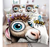 ZZXHG Housse de Couette 240 x 260 cm âNe Abeille Animé, Housse de Couette en Microfibre Douce, 3 Pièces Ensemble de Literie avec Fermeture Éclair et 2 Taie d'oreiller 65x65 cm_A4728