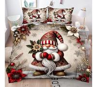 ZZXHG Housse de Couette 240 x 260 cm GNOME de NoëL, Parure de lit 2 Personnes en Microfibre, Confortable Ensemble de Literie avec 1 Parure de Couette et 2 taie d'oreiller 65 x65 cm