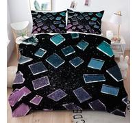 ZZXHG Parure de Lit 140x200 éClats de Verre, Housse de Couette 140x200 en Microfibre, Ensemble de Literie avec Parure de Couette avec Fermeture Éclair + 2 Taie d'oreiller 65x65