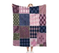 ZZXHG Plaid Polaire 150 x 200 Patchwork, Flanelle Épaisse Peluche Couverture Lit 1 Personnes en Microfibre, Chaude Plaid Jeté de Canapé Couverture pour Adultes Enfants Animaux_8193a
