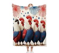 ZZXHG Plaid Polaire 220x240 cm Adulte Coq Coloré, Douce Flanelle Couverture Lit 2 Personnes en Microfibre, Plaid Canape Grande Taille Jeté de Canapé, Réversible Peluche Couverture_J24