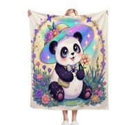 ZZXHG Plaid Polaire 220x240 cm Adulte Panda de Dessin Animé, Douce Flanelle Couverture Lit 2 Personnes en Microfibre, Plaid Canape Grande Taille Jeté de Canapé, Réversible Peluche Couverture