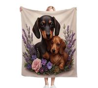 ZZXHG Plaid Polaire 240x260 Adulte Chien Saucisse Noir, Douce Flanelle Couverture lit 2 Personnes en Microfibre, Plaid Canape Grande Taille Jeté de Canapé, Réversible Peluche Couverture
