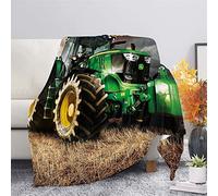 ZZXHG Plaid Polaire 240x260 Adulte Tracteur Vert, Douce Flanelle Couverture lit 2 Personnes en Microfibre, Plaid Canape Grande Taille Jeté de Canapé, Réversible Peluche Couverture