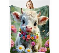 ZZXHG Plaid Polaire Enfant 130x150 cm Mouton-Fleur Microfibre Douce-B312 | Flanelle Couverture Lit 1 Personne, Couverture Canapé Confortable et Légère, Idéale Canapé Lit Sieste Chambre Bébé Hiver