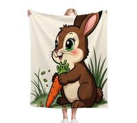 ZZXHG Plaid Polaire Enfant 130x150 Lapin Brun, Flanelle Couverture Lit 1 Personne en Microfibre, Couverture Canapé Confortable et Légère, Chaude Polaire Plaid pour Les Adultes/Animaux