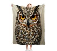 ZZXHG Plaid Polaire Enfant 130x150 Puzzle Hibou Gris, Flanelle Couverture Lit 1 Personne en Microfibre, Plaid Canapé Confortable et Légère, Chaude Couverture Plaid pour Les Adultes/Animaux