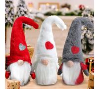 ZZXLOPEZ 3 Pcs Lutin de Noël, Décoration Père Noël, Gnomes Peluche Poupée, Suédois du Père Noël Santa Tomte, Nain en Peluche Lumineux Sans Visage pour Decoration Cheminée, Thanksgiving