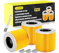 ZZXLOPEZ 3x Filtre Aspirateur Pour Karcher, Filtre à Cartouche, Filtres Cylindriques Pour Karcher Premium WD2 WD3 MV3 WD3 - Filtre de Rechange pour Aspirateurs Humides et secs 6.414-552.0/64145520
