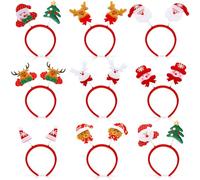ZZXLOPEZ 9 Pièces Bandeaux de Noël, Bandeaux Élastiques, Bandeaux de Noël à Thème Serre Tete Enfants Homme et Femme, Cerceaux de Cheveux de Noël à Thème Cadeau,Les décorations de fête de Noël