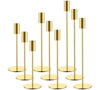 ZZXLOPEZ Bougeoir Doré, Lot de 9 Bougeoirs Détenteurs, Bougeoir Chandelier, Chandelier de Mariage, 32/27/22 cm Candélabre, Bougeoirs Porte-Bougies pour la Maison pour Les Fêtes, Mariages, Dîners