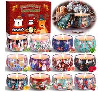 ZZXLOPEZ Bougies Parfumées, 12 Pièces Bougie Parfumée Ensemble Cadeau, Bougies Parfumées pour Femme en Cire de Soja Naturelle,pour Soulager Stress Bath Yoga Fête des Mères, Anniversaire et Noël