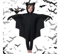 ZZXLOPEZ Costume de Chauve Souris pour Enfant, Costumes d'Halloween Enfants, Costume de Chauve Souris avec Gants, Costume de Vampire pour Halloween,Cosplay,Costume Carnaval pour 3 à 10 Filles Garçon