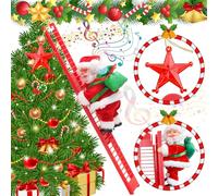 ZZXLOPEZ Échelle Père Noël Électrique Escalade Avec Musique et Lumières - Décoration d'Arbre et Cadeaux de Noël Pour Enfants