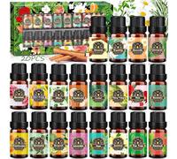 ZZXLOPEZ Ensemble D'huiles Essentielles, Huiles Essentielles 20 x 10 ml, Huiles Essentielles Aromathérapie 100% Pures pour Diffuseur, Massage, Soins Peau & Cheveux - Lavande, Rose, Jasmin, Romarin