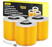 ZZXLOPEZ Filtre à Cartouche, 3X Filtre Aspirateur pour Karcher, Filtres Cylindriques pour Karcher Premium WD2 WD3 MV3 WD3 - Filtre De Rechange pour Aspirateur Kärcher 6.414-552.0/64145520