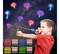 ZZXLOPEZ Jouets LED Lumineux Helicoptere, 20 Pièces Jouet LED de Fronde, Lumineux Catapulte Volant Jouet, Jouets Lumineux, Jouets de Fronde de Fête pour Enfants Anniversaire,Hélicoptères Jouets Volant