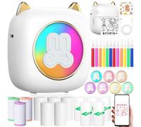 ZZXLOPEZ Mini Imprimante Portable, Imprimante Photo Thermique sans Fil Bluetooth avec 14 Rouleaux de Papier, Imprimante Intelligente Bluetooth pour iOS & Android pour D'étiquettes, Images, Journal