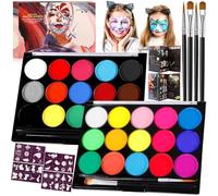 ZZXLOPEZ Peinture Corporelle pour Le Visage, Palette de Maquillage Enfants, Peinture Fluorescents UV 15 Couleurs, 15 Couleurs Palette de Peinture à I'huile pour le Visage pour Halloween,Noël,Carnaval