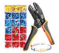 ZZXLOPEZ Pince à Sertir, Pince à Sertir à Clique 0,5-6 mm² avec Boîte, 18 Types, 350pcs Cosses Electriques, Sertisseuse Electrique, pour Installations Électriques et Réparations de Véhicules