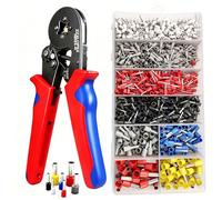 ZZXLOPEZ Pince à Sertir, Pince à Sertir à Clique avec Boîte, 0.25-10mm², avec 1800 Cosse Electrique, Sertisseuse Electrique, Cosse pour Installations Électriques et Réparations de Véhicules