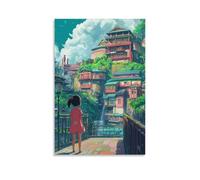 ZZXZHTHB Poster d'anime Spirited Away avec Chihiro Ogino Décoration murale moderne à suspendre 50 x 75 cm