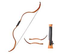 ZZYB Takedown Arc Classique 20lbs Arcs Longs de tir à l'arc Arc Arc de Traditionnel en Bois pour Chasse Adulte et Débutant Tir à la Cible (Brun)