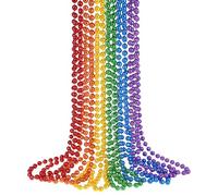 ZZYFGH Lot de 12 colliers de perles fières LGBTQ de 83 cm pour femmes et hommes - Accessoires pour le mois de la fierté gay lesbienne - Pour fête fière - Plastique