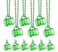 ZZYFGH Lot de 12 colliers en verre à liqueur pour la Saint-Patrick - Vert - Accessoires de costume