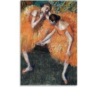 ZZYGGN GMGSW Affiche de deux danseurs par Edgar Degas Estampes abstraites Peinture murale sur toile Edgar Degas Peinture vintage pour bureau à domicile Décoration 40x60cmx1 décadrement