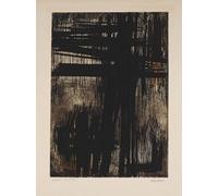 ZZYGGN GMGSW célèbre Pierre Soulages Poster《Sans titre》Peinture Pierre Soulages Impressions sur toile Art mural abstrait pour Bureau Décoration murale Photo 60x80cm Sans cadre