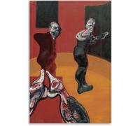 ZZYGGN GMGSW Deux Figures Par Francis Bacon Affiche Impressions Abstraites Francis Bacon Art Mural Peinture Rétro Sur Toile Pour La Maison Murale Photo Décor 50x75cm Sans Cadre