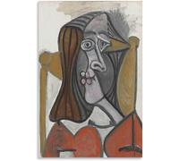 ZZYGGN GMGSW Femme en chaise par Pablo Picasso Affiche et gravures Peinture abstraite sur toile Pablo Picasso Art mural pour salon Décoration de tableau 40x55 cm sans cadre
