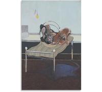 ZZYGGN GMGSW Figures sur Lits par Francis Bacon Affiche et estampes Francis Bacon Art mural abstrait Peinture sur toile rétro pour la maison Photo Décor 50x75cm Sans cadre