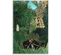 ZZYGGN GMGSW Les Joyeuses Bouffons d’Henri Rousseau Affiche et Estampes Art mural abstrait sur toile Peinture d’Henri Rousseau Décoration de bureau 60x80cm Sans cadre