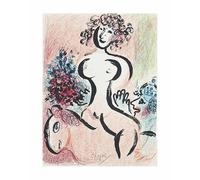 ZZYGGN GMGSW Marc Chagall Affiche Cavalier de cirque avec bouquet Peinture Marc Chagall Abstrait Impressions sur toile Photo murale moderne pour la maison Art Decor 40x65cm Sans cadre