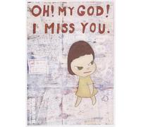 ZZYGGN GMGSW OH ! MON DIEU! TU ME MANQUES par Yoshitomo Nara Affiche pop Picture Picture Yoshitomo Nara Prints Peinture esthétique pour décoration de pièce 40x65cm Sans cadre