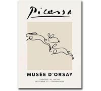 ZZYGGN GMGSW Pablo Picasso Imprimé Trois Lapins Peinture sur toile en ligne Affiche de Pablo Picasso Art mural abstrait Image abstraite pour la décoration de bureau 40x55 cm Sans cadre