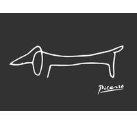 ZZYGGN GMGSW Pablo Picasso Teckel Affiche Pablo Picasso Noir Blanc Toile Art Mural Picasso Impressions et Peinture Pour La Maison Décor Photo 50x75cmx1 Sans Cadre