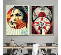 ZZYGGN GMGSW Shepard Fairey Affiche Et Estampes《Prophètes De Rage》Art Mural Shepard Fairey Peinture Toile pour La Maison Murale Art Déco Photo 50x70cmx2 sans Cadre