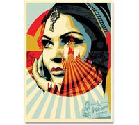 ZZYGGN GMGSW Shepard Fairey Die Frau Poster Shepard Fairey Leinwand Wandkunst Shepard Fairey druckt Straßenmalerei für Wohnkultur Bild 50x75cmx1 Kein Rahmen