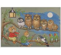 ZZYGGN GMGSW Sonate au clair de lune de Louis Wain Affiche et impressions Œuvres murales vintage Peinture Louis Wain sur toile Animal pour la décoration de bureau 40x55cmx1 sans cadre