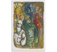 ZZYGGN GMGSW Vintage Marc Chagall Toile Art Mural Marc Chagall《Moïse Et Aaron》Affiche Et Impressions Surréalisme Peinture pour Décoration Murale Maison 40x65cmx1 Sans Cadre