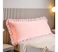 ZZYK Grand Coussin De Dos Pour Lit, Coussin D'oreiller Compensé De Couleur Unie Coussin De Lecture Coussins De Tête De Lit En Coton PP Avec Housse Lavable,Rose,59"/150cm