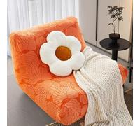 ZZYK Grand Couverture De Plancher sans Bras Couverture De Canapé,Jacquard Stretch Single Seat Bean Bag Covers Convient Au Salon,Aux Cafés Et Aux Clubs,Orange