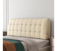ZZYK Tête De Lit Murale Capitonnée En Lin Têtes De Lit Capitonnées Pour Lit Double Dossier De Soutien Lombaire Coussin De Soutien De Chevet Amovible,Beige,63x23x2In