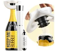 zzysh® Système de conservation du vin mousseux | Économiseur de vin en verre de qualité supérieure avec capsule de gaz argon/CO2 pur | Gardien pétillant et bouchon de vin mousseux étanche, bouchon de