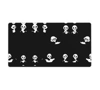 ZZYYDS Funny Panda Grand sous-main pour clavier, base en caoutchouc, motif imprimé complet pour bureau, jeu, ordinateur portable, PC Noir